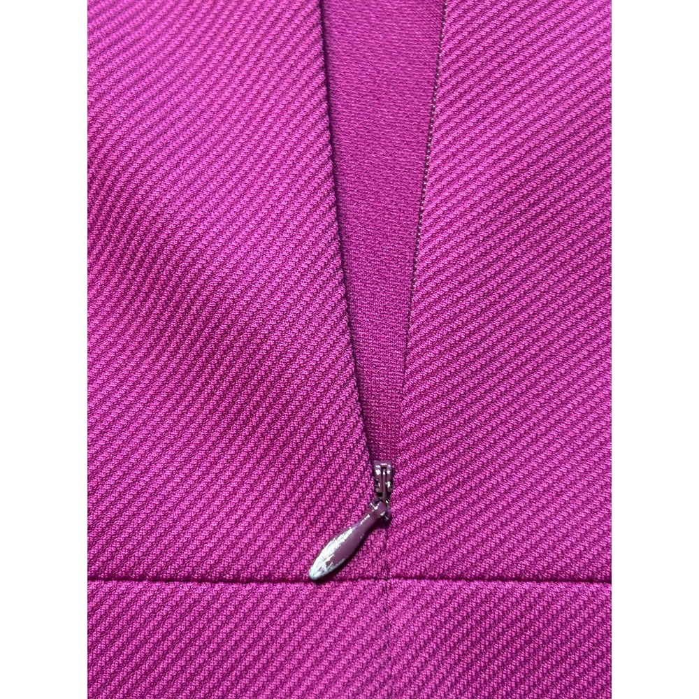 Diane von Furstenberg Magenta Purple Textured Sleeveless Pocket Shift Dress Chic - Picture 9 of 14